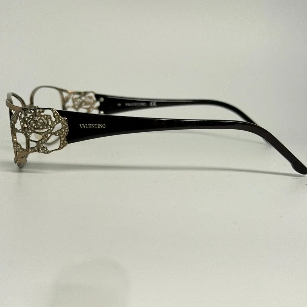 Valentino 5651 6D0 Bronze Rose Crystal Eyeglasses Frames 53-17-135 Made in Italy